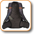 Supportive back panel with oversize lumbar support